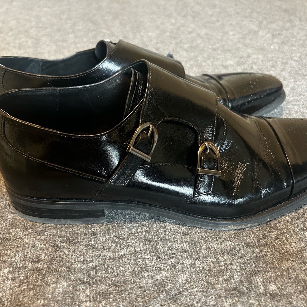 Stacy Adams Black Double Monk Strap Oxfords